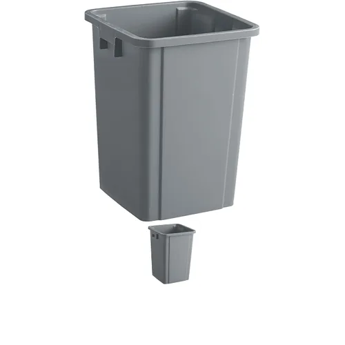 Vista 18 de Bote de basura cuadrado negro de 19 galones para restaurante, papelera comercial, papelera de plástico alto, papelera industrial, papelera cuadrada