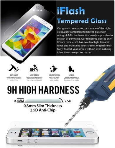 Vista 2 de IFLASH Protector de pantalla de vidrio templado transparente para iPod Touch 7/5/6, paquete de 2 protectores de pantalla de vidrio templado