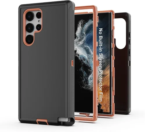 Vista 17 de Funda protectora resistente para Galaxy S23 5G, funda protectora resistente con [3 en 1] Cubierta de protección de goma resistente a prueba