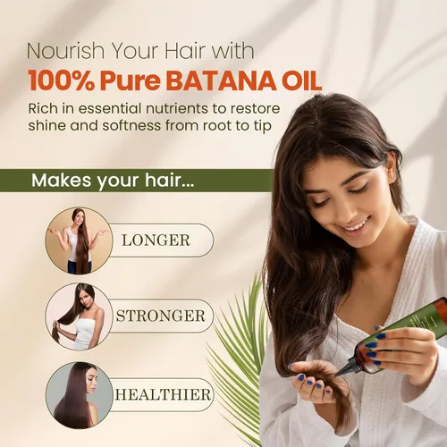 Vista 3 de Natural Riches Aceite de Batana Orgánico Sin Refinar, 8 fl oz, 100% Puro y Natural, Aceite Milagroso de Honduras Prensado en Frío