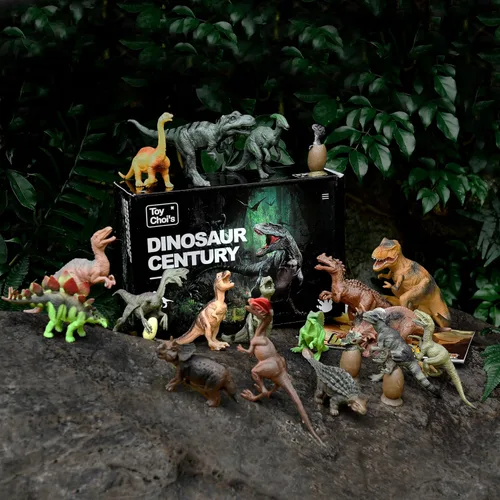 Vista 5 de Juguetes de Dinosaurio para Niños Pequeños y Niños de 3-5 5-7 - Figuras de Dinosaurio Paquete de 20 Piezas con Libro Educativo, Juguete para Niños