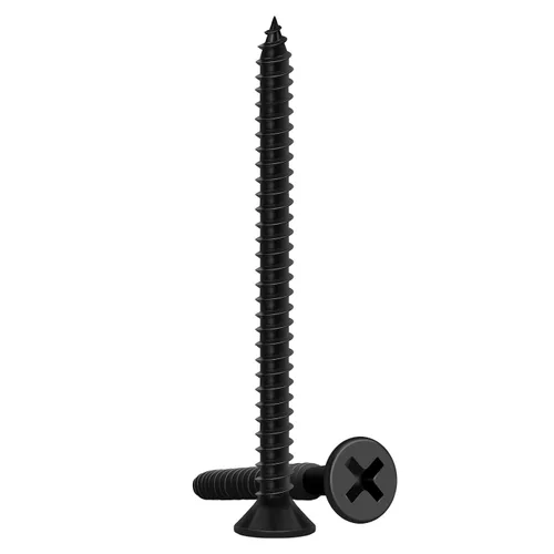 Vista 15 de Tornillos para madera de 1/2 pulgada, FIXLINK Tornillos para madera negros Phillips de cabeza plana premium 135 PCS, autorroscantes