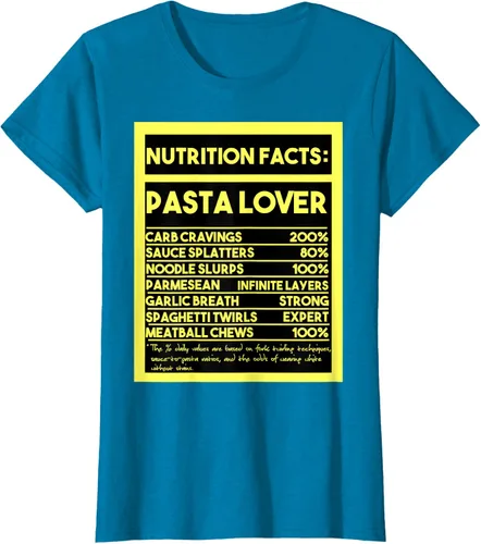Vista 80 de Pasta Lover Nutrition Facts: The Ultimate Carb Connoisseur's T-Shirt Negro