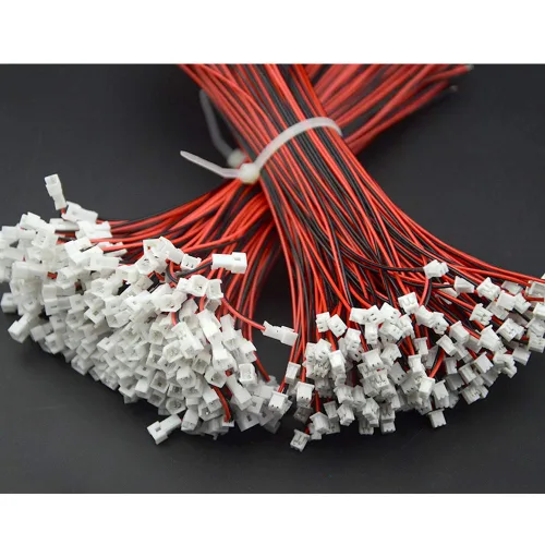 Vista 5 de 100 unidades (50 pares) de 0.049 in 2PIN hembra y macho de conexión con conector de terminal rojo y negro, cable de cable compatible con conector