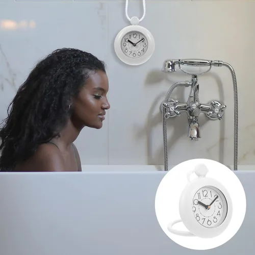Vista 9 de LIOOBO Reloj de baño de bucle, reloj de baño resistente al agua, digital, resistente al agua, despertador, reloj de pared, reloj de ducha