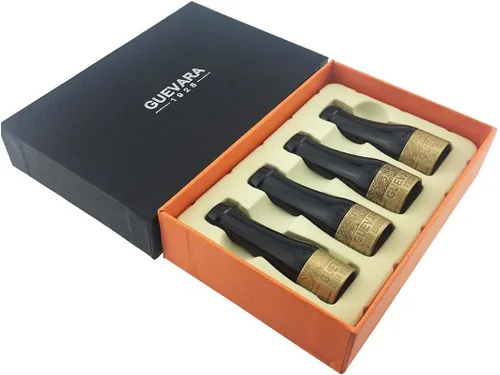 Vista 5 de Portafiltros de puros, juego portátil de boquilla para hombres y mujeres, soporte corto para puros con caja de regalo (dorado)