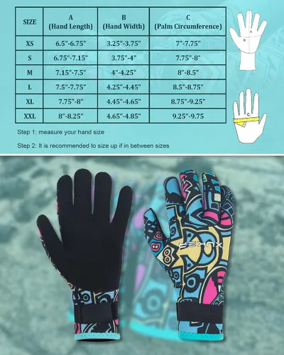 Vista 2 de XUKER Guantes de neopreno para mujeres y hombres, guantes de buceo de 0.118 pulgadas para mantener el calor para buceo, buceo, kayak, esnórquel