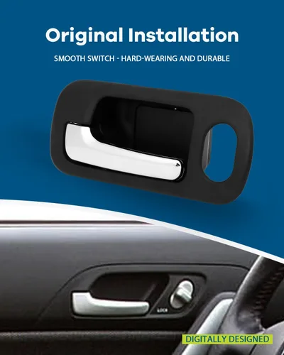 Vista 3 de LUJUNTEC Reemplazo del lado izquierdo del conductor delantero interior para Honda Civic 2001-2005 1pc cromo y mango negro reemplazo OE 82204