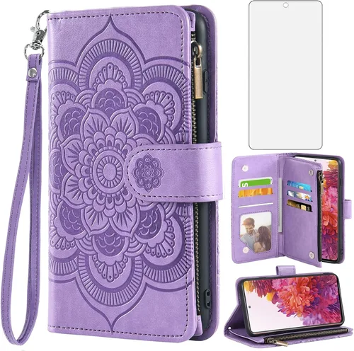 Vista 13 de Asuwish Compatible con Samsung Galaxy S20 FE Gaxaly S 20 FE 5G UW 6.5 pulgadas Funda tipo cartera de vidrio templado con tapa para Glaxay S20FE5G