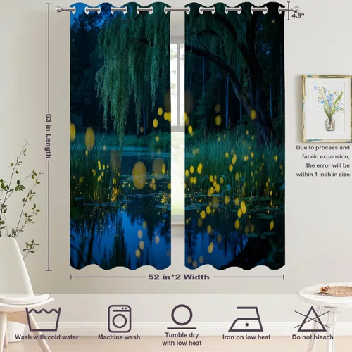 Vista 360 de Batmerry American Flag Ink Dot Blackout Tier Curtains, Red Blue White Stars Abstract Thermal Insulated Half Curtain Rod Pocket Small Valance for