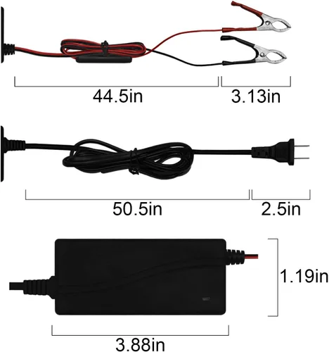 Vista 3 de Mighty Max Battery Mantenedor del cargador SLA de 12V 1Amp para la batería Piaggio Scooter