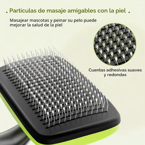 Vista 4 de Pecute Cepillo de limpieza automática para perros y gatos, cepillo ligero para perros para eliminar el pelo y masajear, cepillo para gatos que