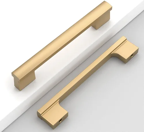 Vista 8 de Paquete de 12 manijas de níquel satinado cepillado de 5 pulgadas (5.039 in) para gabinetes de cocina, tiradores de cajones de cocina, accesorios