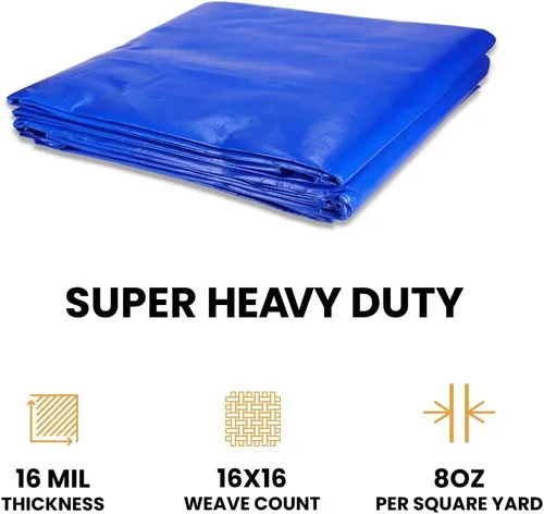 Vista 3 de Whiteduck 8' x 10' Lona de poliéster de alta resistencia de 16 mil, impermeable 100% resistente a los rayos UV, a prueba de desgarros y roturas