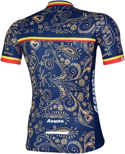 Vista 2 de Aogda D196 - Camiseta de ciclismo para hombre, absorbe la humedad, transpirable, de secado rápido, de manga corta