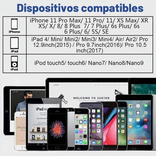 Vista 3 de Paquete de 4 cables de carga Lightning a USB con certificación MFi de Apple, compatible con iPhone 14/13/12/11 Pro/11/XS MAX/XR/8/7/6s Plus, iPad