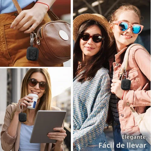 Vista 6 de Lerobo Funda para AirPods 5/4, funda de silicona suave grabada con flores A-Negro