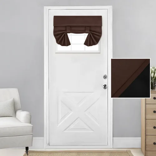 Vista 83 de HOMEIDEAS Cortinas 100% Opacas para Luces Laterales de Puerta Principal, Cubierta de Ventana de Puerta de Aula, Persianas de Privacidad