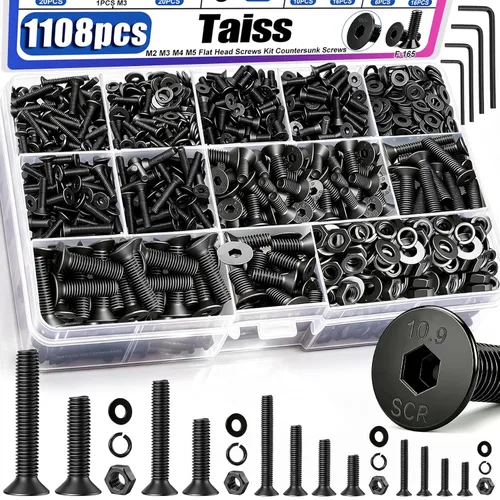 Vista 26 de Taiss 10 piezas de tornillos de cabeza hexagonal de 5/16-18x1, pernos para muebles, tornillos para muebles de acero inoxidable 304, pernos de 1/4