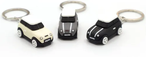 Vista 4 de 3D OM Llavero con modelo de silicona MINI, elegante lindo adorable, cadena de plata, colores acromáticos-blanco, gris