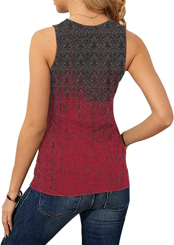 Vista 4 de Soesdemo Camiseta sin mangas para mujer, cuello en V, sin mangas, para verano, casual, holgada, para negocios, bonita, floral, básica