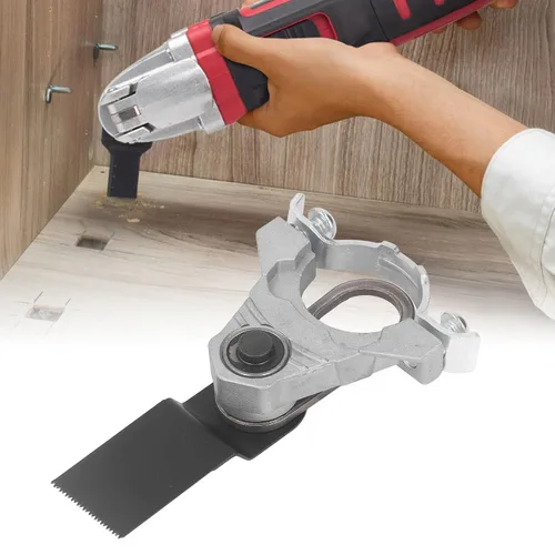 Vista 2 de Gonetre Convertidor de amoladora angular de acero de tungsteno – Kit adaptador de herramienta oscilante con cuchillas para roscas M10 – Accesorios