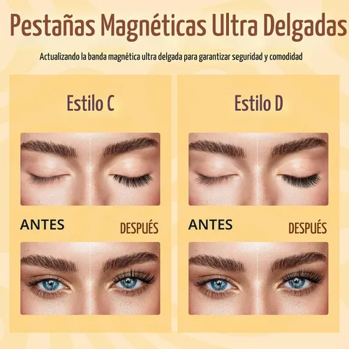 Vista 4 de QUEWEL 2 pares de pestañas magnéticas, reutilizables, sin necesidad de pegamento, kit de pestañas magnéticas con aplicador, kit de racimos