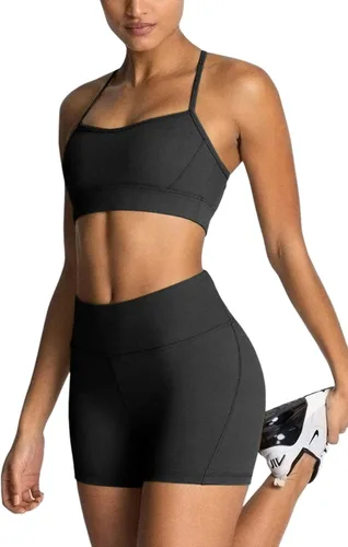Vista 3 de IMEKIS Womens Workout Sets 2 Piece Yoga Outfit High Waisted Biker Shorts Leggings Sports Bra Gym Fitness Clothes Tracksuit