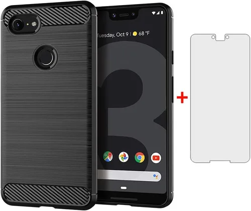 Vista 12 de Funda de teléfono para Google Pixel 3 con protector de pantalla de vidrio templado, accesorios para celda, delgada, cuerpo completo, goma