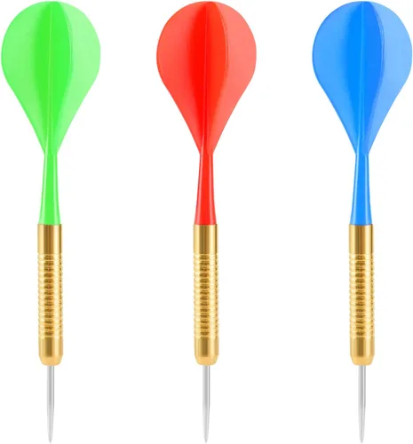 Vista 2 de Accmor 18 Pack Steel Tip Darts, 16 Grams Metal Tip Dart Set, Darts Metal Tip Set, Metal Darts for Dartboard
