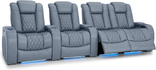 Vista 80 de Seatcraft Asiento de cine en casa Diamante Marrón Reclinable Individual