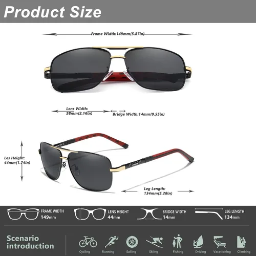Vista 4 de KINGSEVEN Gafas de los hombres marca diseñador aluminio magnesio sol gafas para hombres polarizado espejo lente gafas mujeres 724