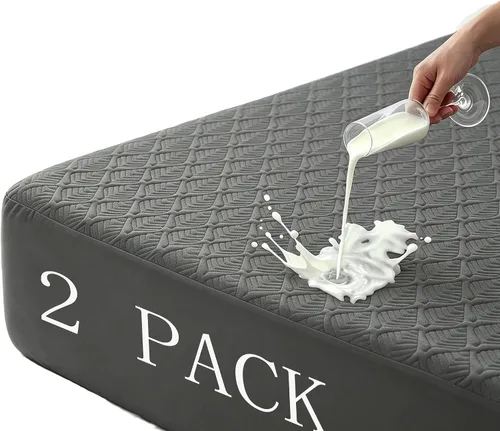 Vista 18 de Softhour - Funda de colchón acolchada de tamaño individual con mezcla de 40% Tencel de rayona de bambú y algodón, funda de colchón gruesa, lujosa