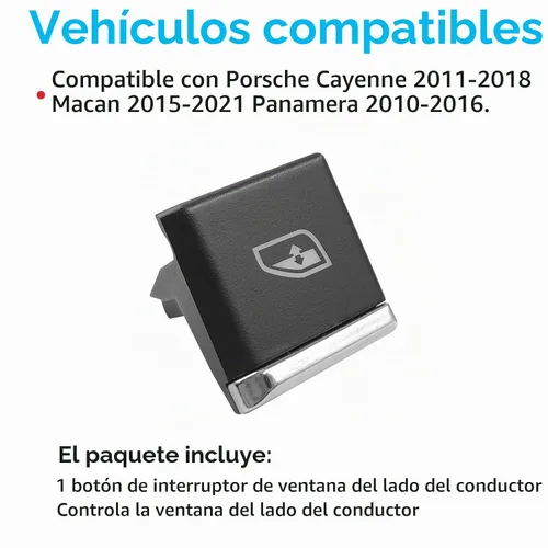 Vista 2 de TTCR-II Tapa de botón de interruptor de elevación de ventana interior para Cayenne 2011-2018, para Macan 2015-2025 y Panamera 2010-2016, 1 pieza