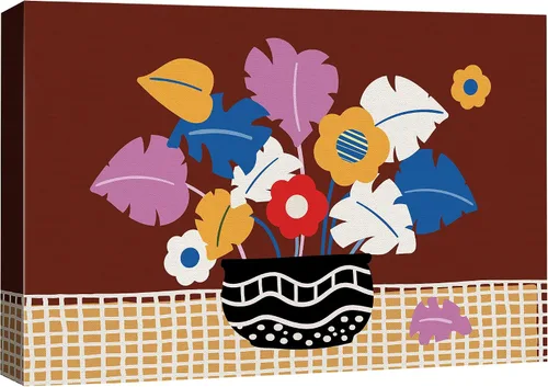 Vista 36 de SIGNFORD - Lienzo impreso en lienzo para pared, diseño de flores blancas en floreros de cristal, ilustraciones florales, estilo moderno, grupo