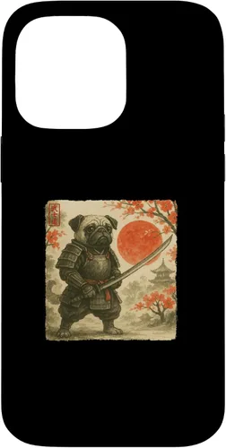 Vista 21 de Pug Samurai Japanese Warrior Costume Sumi-e Art Funny Case for iPhone 17