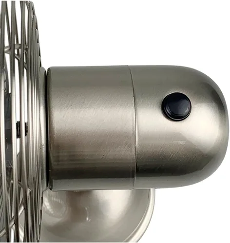Vista 6 de Good Housekeeping 92512 Ventilador Personal Retro Oscilante de 5 pulgadas Totalmente Metálico Alimentado por USB, Níquel Cepillado