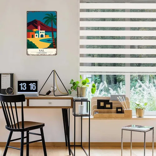 Vista 5 de Letreros de metal vintage de Sal Cabo Verde: arte de pared divertido de viaje moderno, póster de lata para hombre, cueva, oficina, hogar