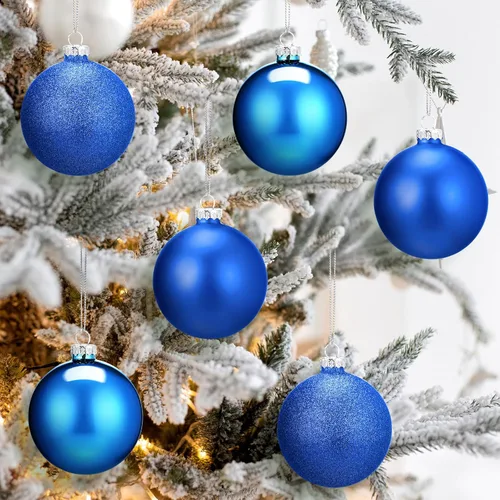 Vista 8 de Namalu 12 piezas 3.34" Adornos de bolas de Navidad de vidrio, adornos de bolas brillantes y mates, juego de adornos de bolas de árbol de Navidad