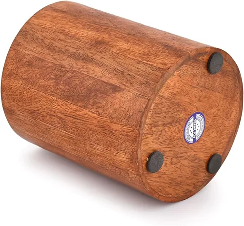 Vista 4 de Soporte para utensilios de cocina de madera de mango natural para encimera, cucharas, herramientas de cocina, etc. (5 x 5 x 6 pulgadas)