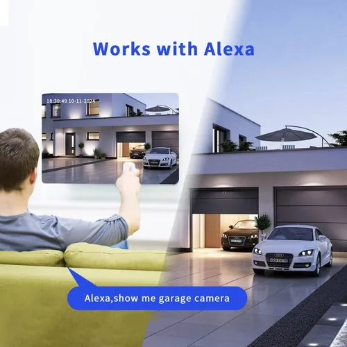 Vista 3 de Luovisee Cámara de seguridad solar 2K inalámbrica para exteriores, cámaras WiFi para seguridad del hogar alimentadas por batería, compatible