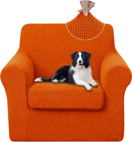 Vista 10 de U-NICE HOME Funda elástica para sofá de 3 piezas, funda de sofá lavable con cojín de asiento individual para sofá de 2 cojines, apta para mascotas