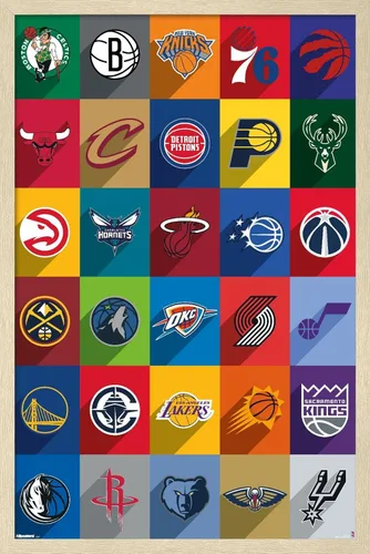Vista 5 de NBA League - Póster de pared con logotipos 25, 34 pulgadas de largo x 22.4 pulgadas de ancho, versión premium sin marco