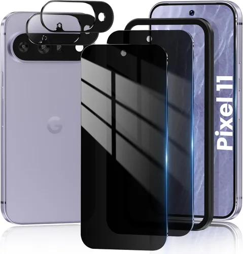 Vista 15 de Paquete de 2+2 para Google Pixel 10 Pro XL Protector de pantalla de privacidad y protector de lente de cámara, compatible con desbloqueo por huellas