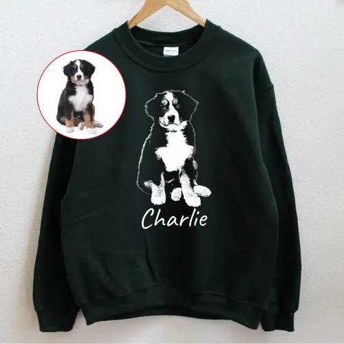 Vista 4 de Sudadera de perro personalizada para mujeres, regalos para amantes de los perros, Color personalizado