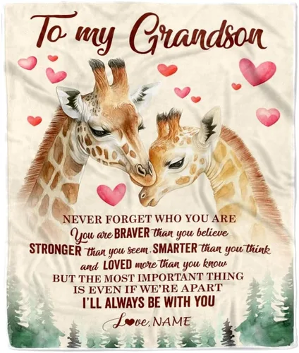 Vista 7 de Manta personalizada con texto en inglés «To My Grandson from Grandma Grandpa You Will Never Lose Lion Nison», manta de forro polar personalizada