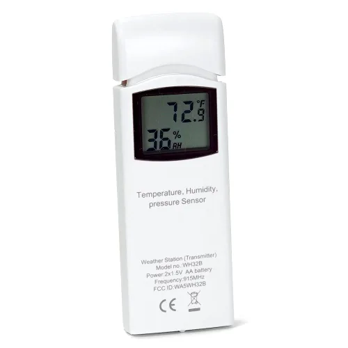 Vista 2 de Ambient Weather WH32B Sensor termo-higrómetro-barómetro solo para WS-0900-IP, WS-1002-WIFI, WS-1550-IP, WS-2000, WS-5000