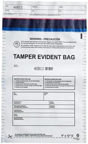 Vista 12 de Bolsas de plástico transparente de 9 x 12 pulgadas con cinta de seguridad a prueba de manipulaciones, depósitos bancarios seguros, manejo
