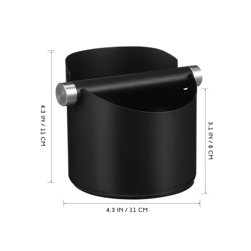 Vista 6 de Alipis Caja de café de acero inoxidable para café expreso, contenedor de posos de café, accesorios para máquina de café expreso con cepillo