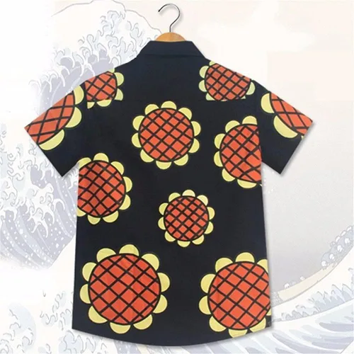 Vista 2 de Shopular Camiseta de dibujos animados de girasol de anime New World Dressrosa Cosplay disfraces Casual Tops Tee azul marino